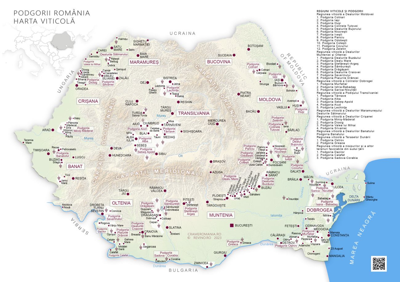 Harta podgorii romania 2023